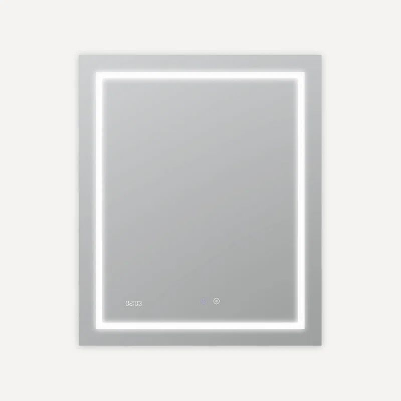 Daytona Elegance 30x40 Silver LED Bathroom Vanity Mirror with Anti-Fog and Dimmable Light
