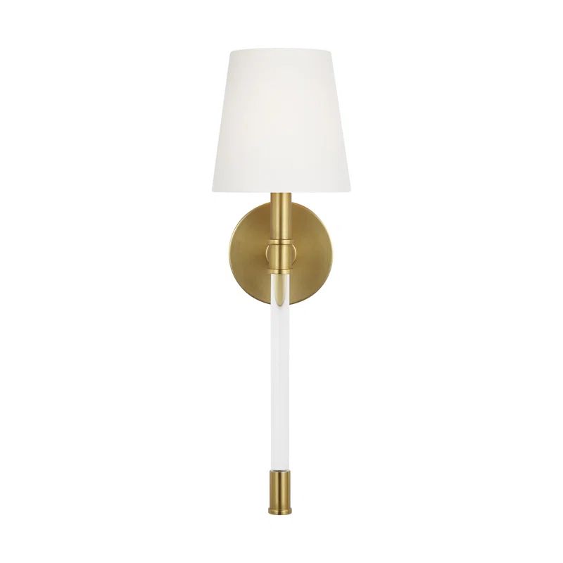 Hanover 18'' Steel and Lucite Wall Sconce with Linen Shade