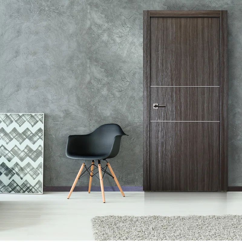 Gray Oak 30" x 80" Solid Core Modern Flush Door