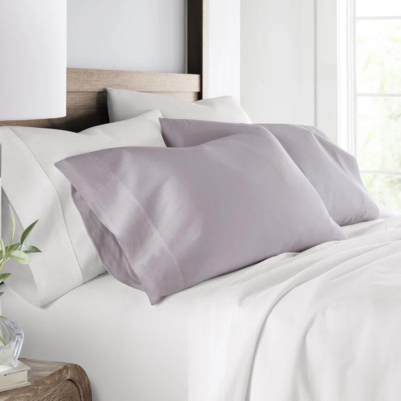 King Size Mauve Cotton Sateen Weave Pillowcase Set