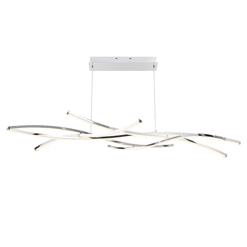 Divergence Chrome 9-Light LED Geometric Chandelier with Adjustable Height
