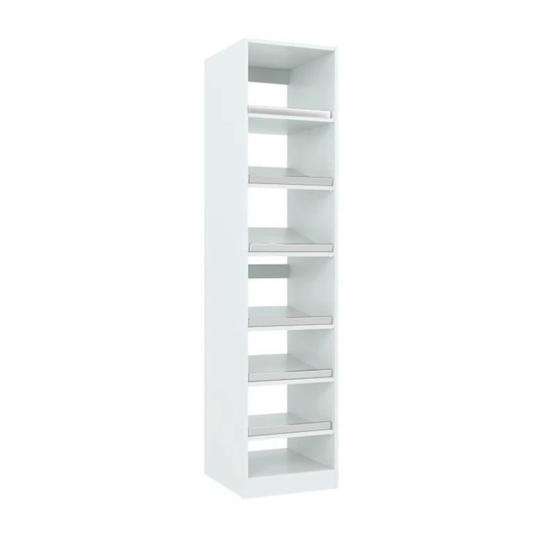 White Manufactured Wood Modular Closet System with Drawers