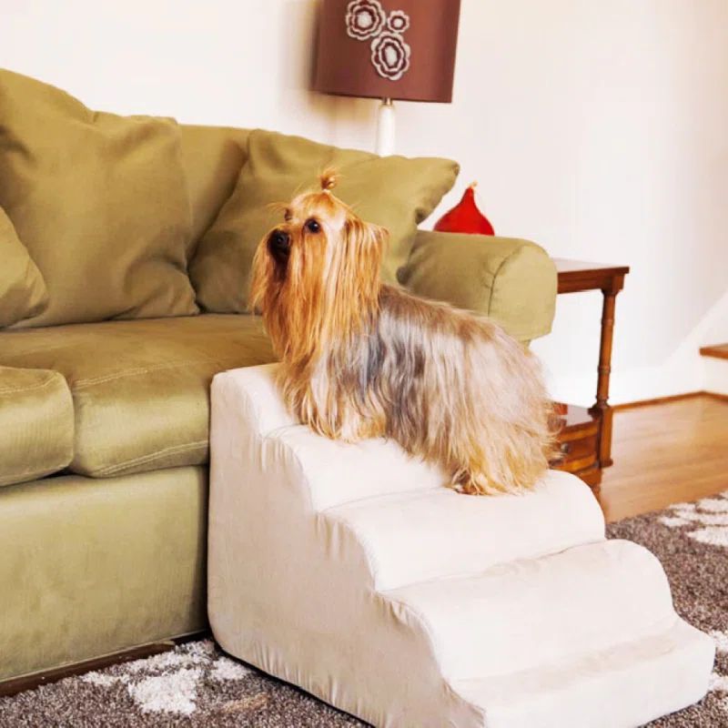 Medium Buckskin Microsuede Orthopedic Pet Stair Ramp