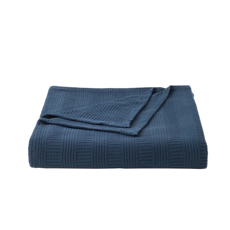 Nautical Navy Stripe Full/Queen Size Cotton Throw Blanket