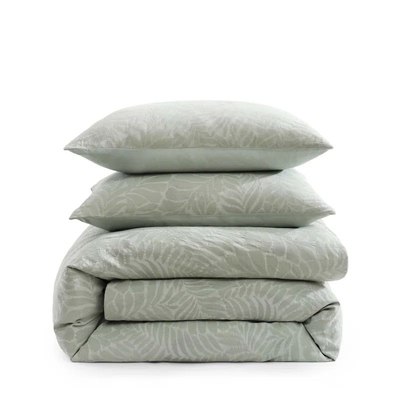 Full Sage Green Cotton Boho-Chic Bedspread Set