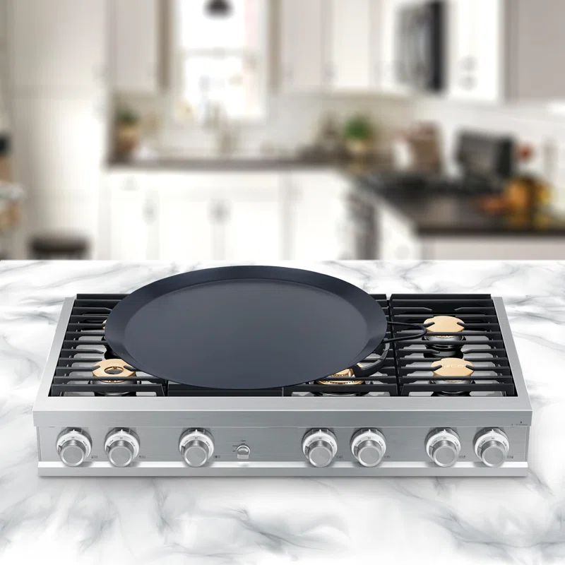 9.5-Inch Black Non-Stick Carbon Steel Round Griddle
