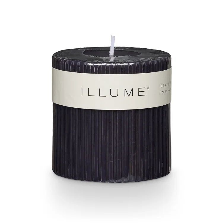 Amber Soy Scented Pillar Candle in Blackberry Absinthe