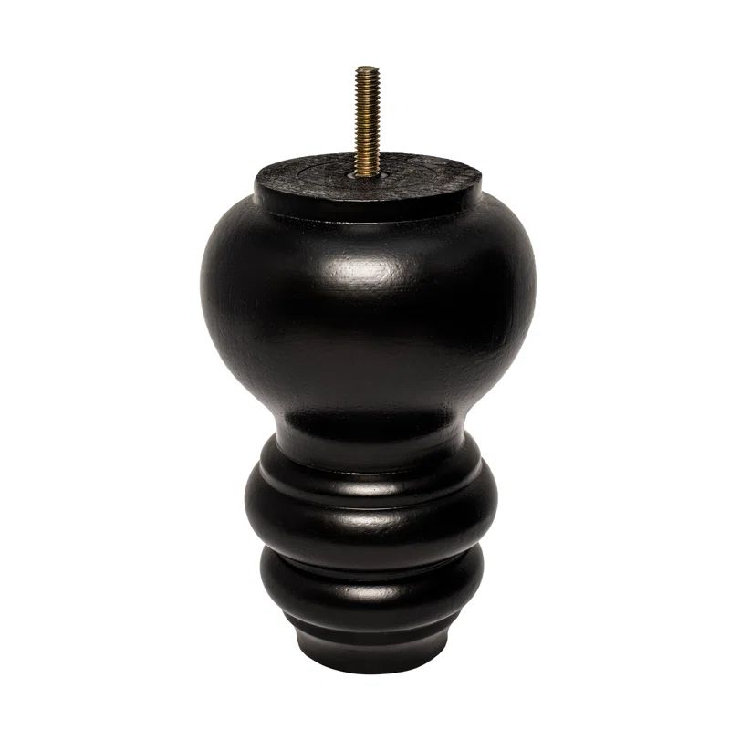 6-inch Stained Espresso Rubberwood Bun Foot Leg