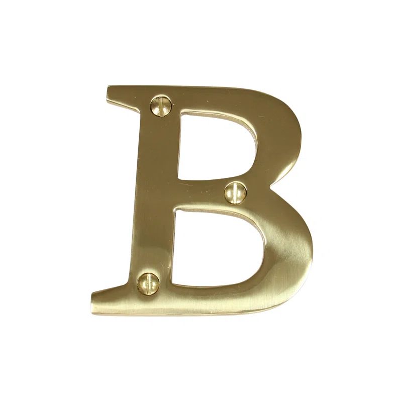 3-Inch Polished Brass House Letter B