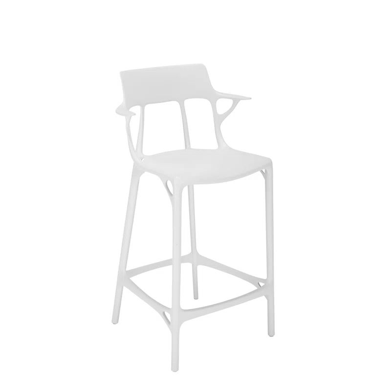 Eco-Friendly A.I. Recycled White Counter Stool by Philippe Starck