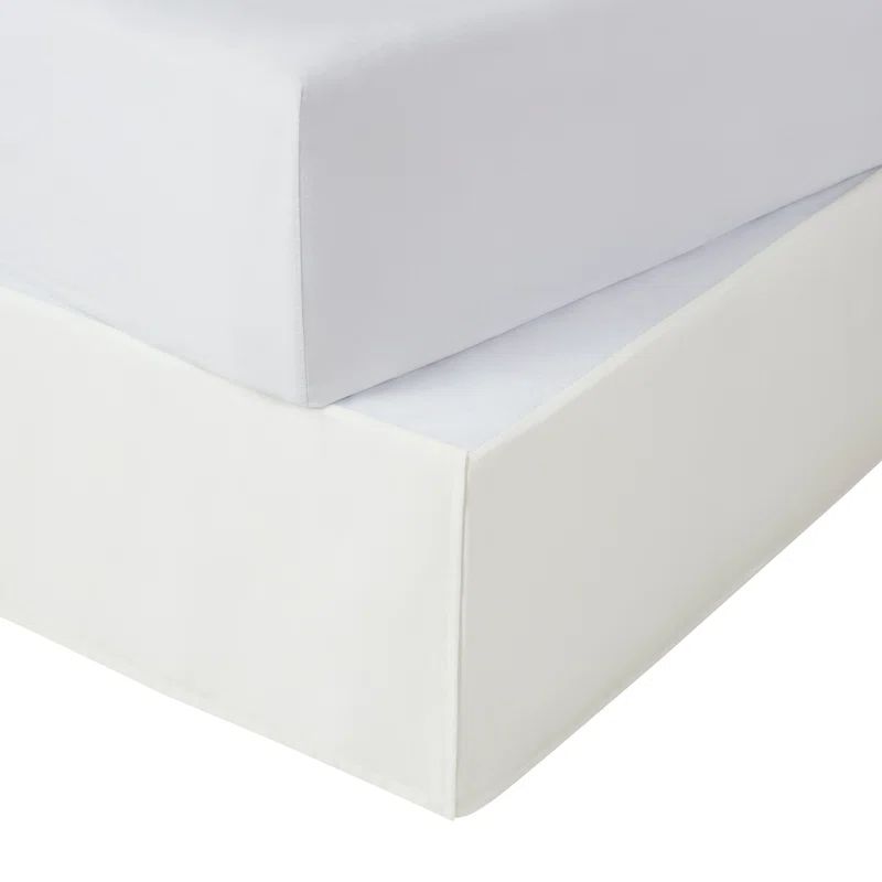 King Size White Polyester Bed Skirt with 13" Drop