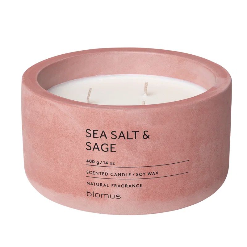 White Lavender Soy Scented Candle in Concrete Container