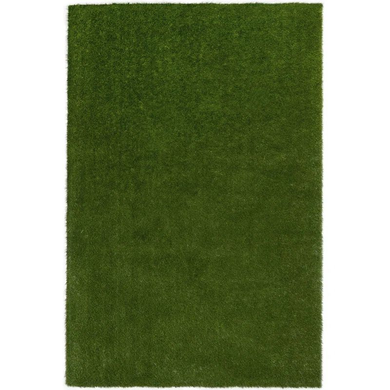 Green 6' x 9' Synthetic Tufted Washable Area Rug
