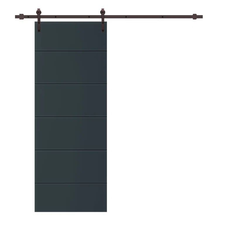 Charcoal Gray Stained MDF 24" x 84" Sliding Barn Door Kit