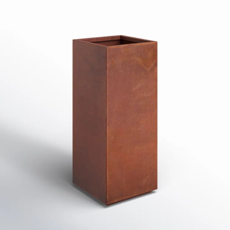 Tall Rust Corten Steel Outdoor Pedestal Planter