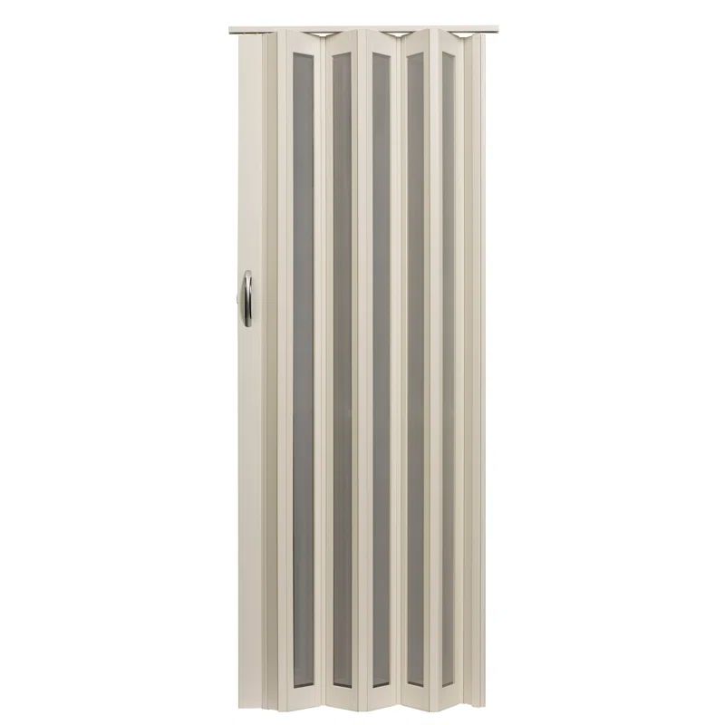 Metro Silver PVC Accordion Folding Door with Frosted Panels