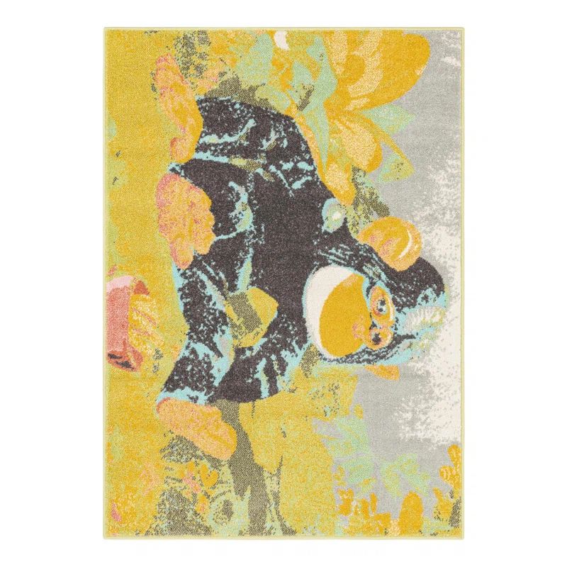 Colorful 4' x 6' Rectangular Synthetic Kids Rug