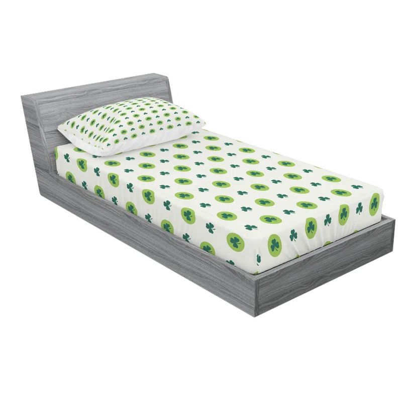 Twin White Microfiber Polka Dot Kids Bedding Set