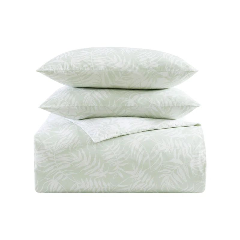 King Green Cotton Tropical Bedspread Cover Set