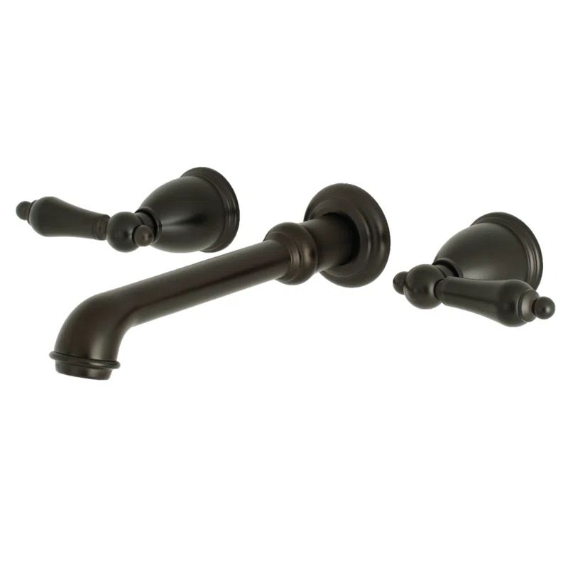 Oil Rubbed Bronze Traditional Wall Mount Bathroom Faucet