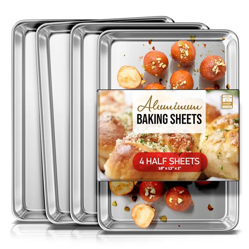 JoyTable Aluminum Non-Stick Half Sheet Pan Set, 18" x 13"