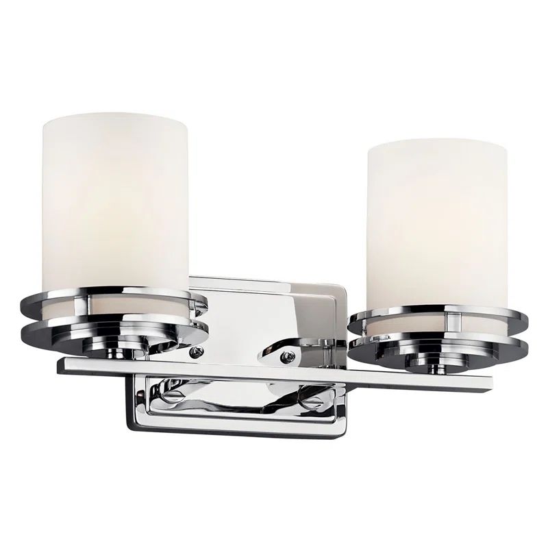 Hendrik Chrome 2-Light Cylinder Wall Vanity Light