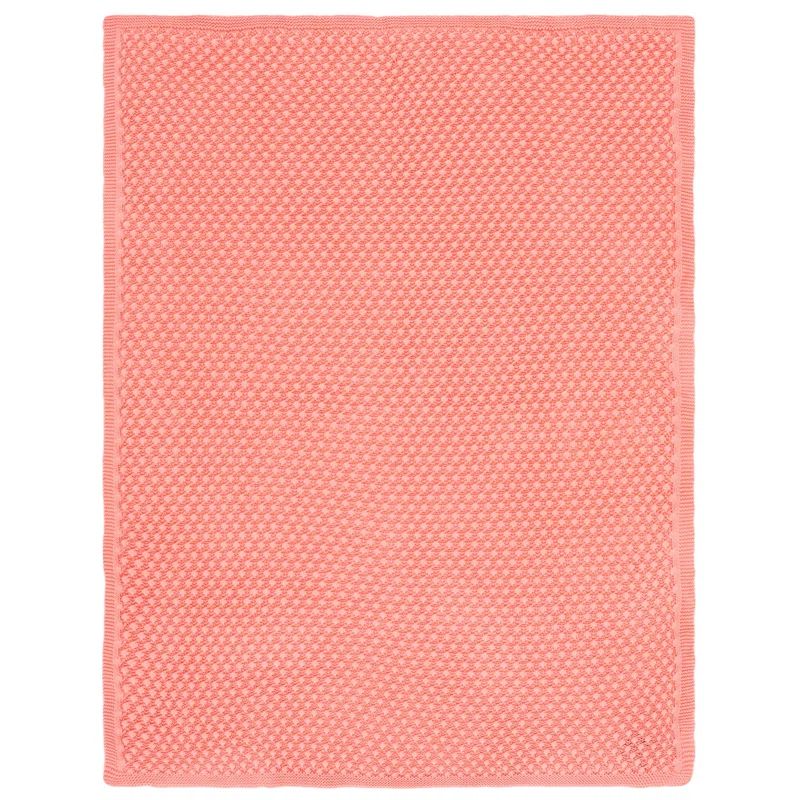 Coral Knitted Cotton Throw Blanket 60" x 50"