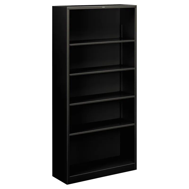 Astral Adjustable Black Steel 5-Shelf Bookcase 71"