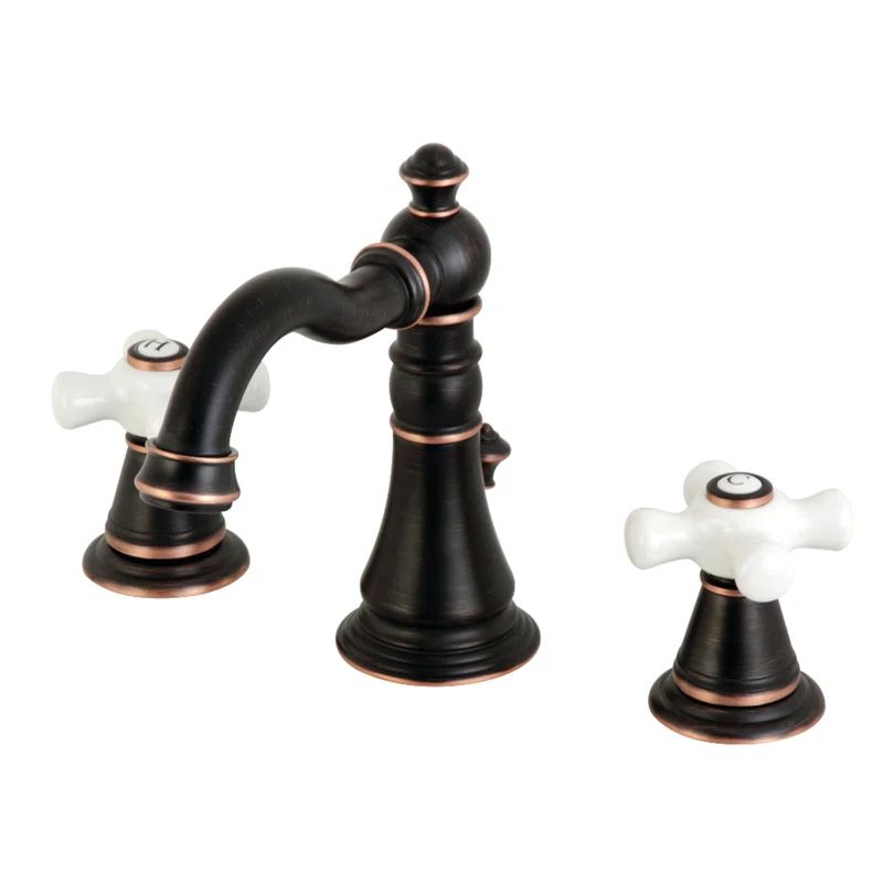 Victorian Era Inspired Naples Bronze Widespread Bathroom Faucet