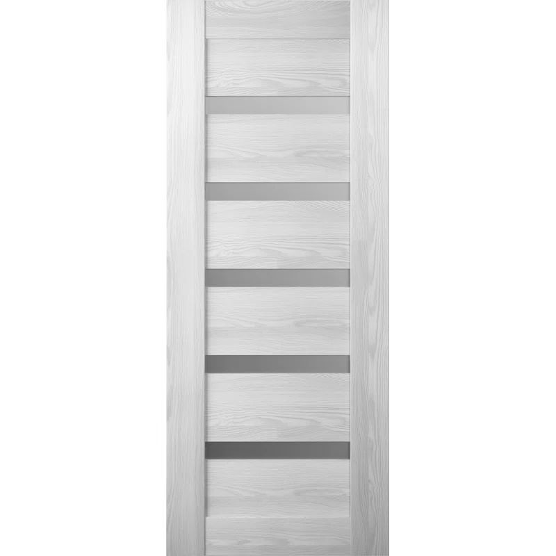 Veralinga Oak Dark Brown Solid Core Door with Frosted Glass Panels