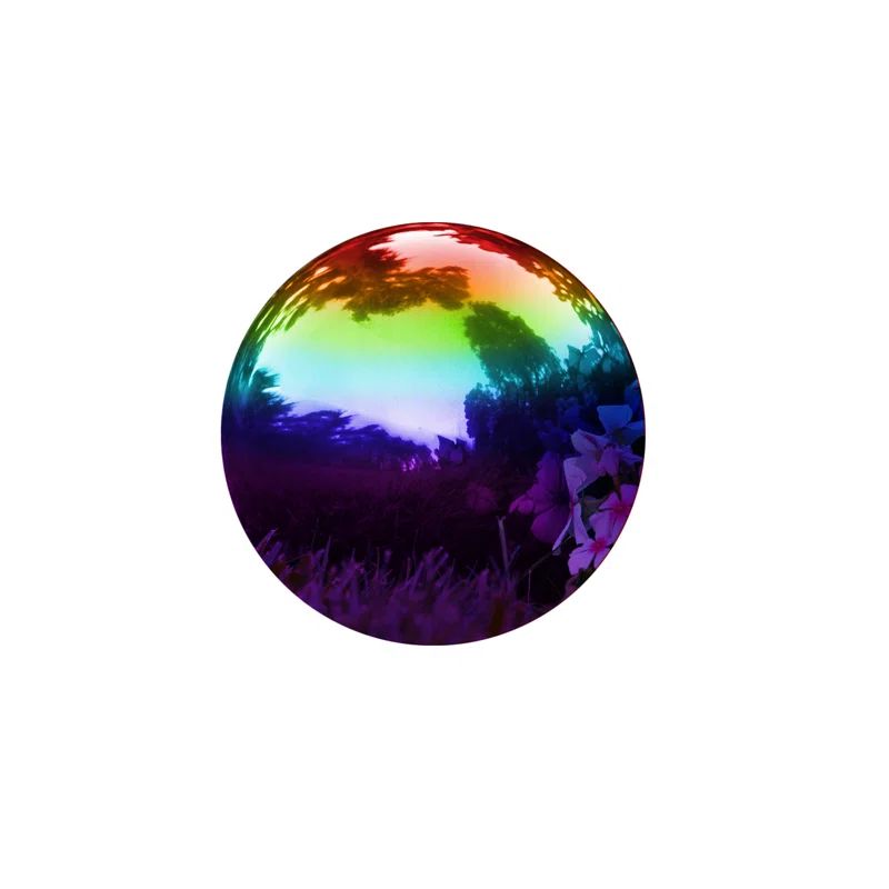 Rainbow Stainless Steel 8" Gazing Mirror Ball