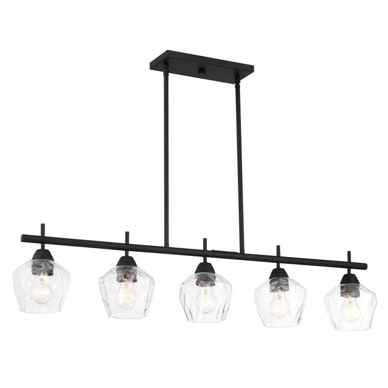 Camrin Contemporary Bell-Shaped 5-Light Island Pendant in Coal
