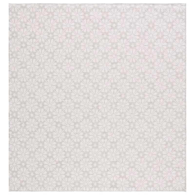 Hand-Knotted Synthetic Square Geometric Rug, Black and Green, 6'5" x 9'6"
