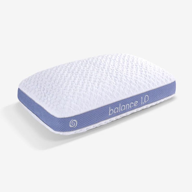 Balance 1.0 White and Blue Medium Hybrid Pillow