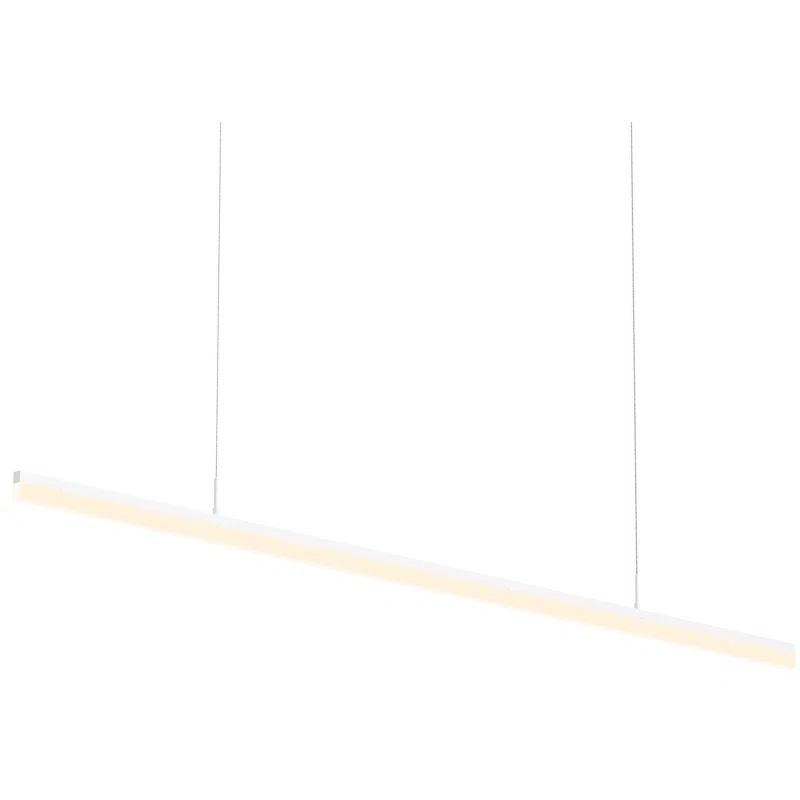 Sleek Satin White Stiletto LED Linear Kitchen Island Pendant