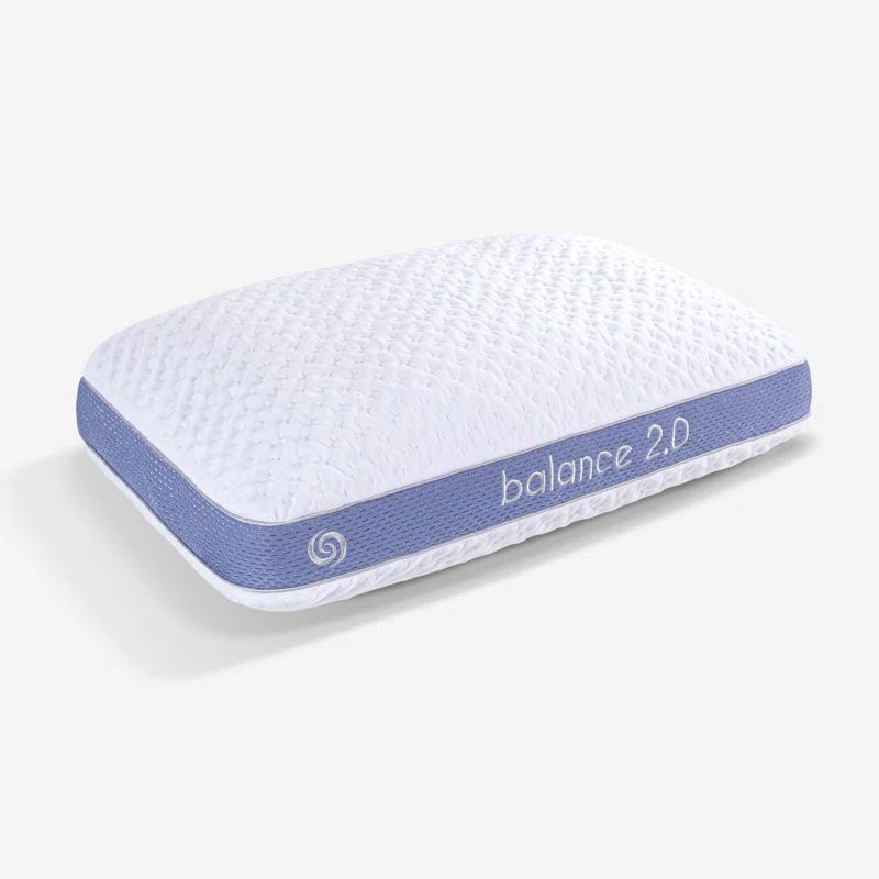Balance 2.0 White and Blue Medium Hybrid Pillow
