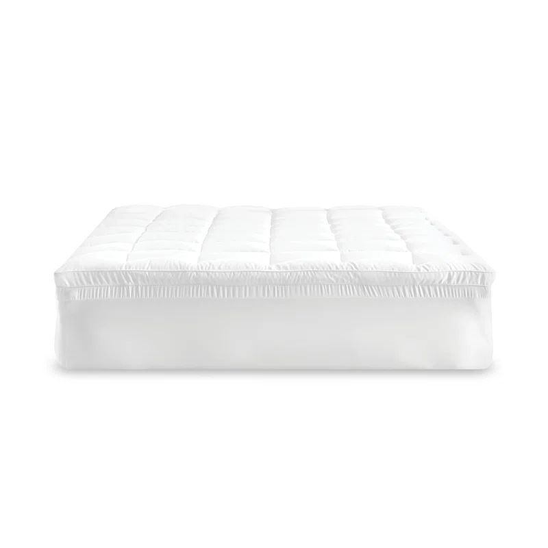 Twin White Hybrid Memory Foam and Fiber Mattress Topper