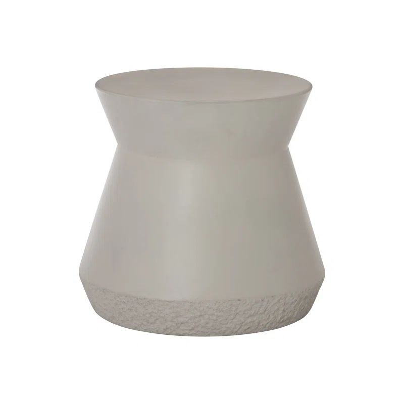 Transitional Nidra Gray Cast Concrete Round Accent Table