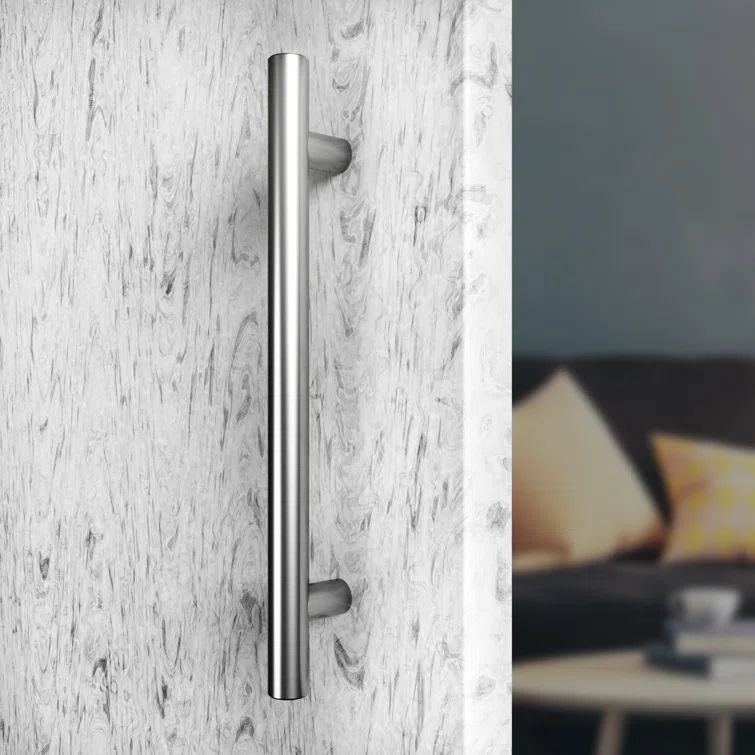 Modern Stainless Steel Bar Pulls with Mounting Hardware, 5-1/16" Center to Center