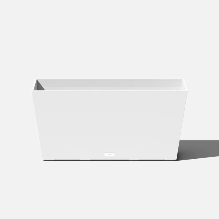 Modern Midori White Recycled Plastic 31" Trough Planter