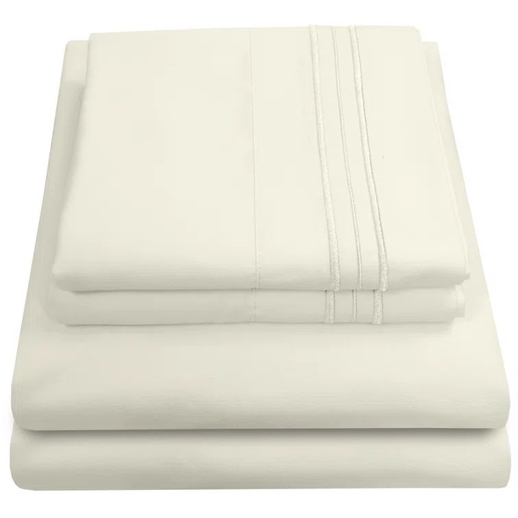 King Ivory Ultra Soft Microfiber Deep Pocket Sheet Set