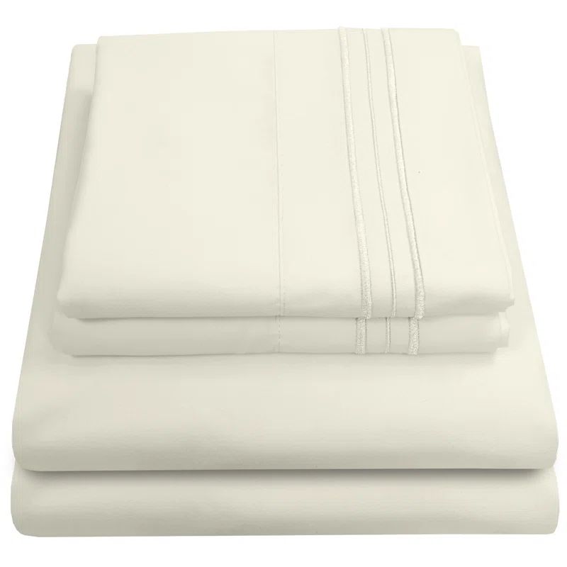 Ivory Twin Deep Pocket Ultra Soft Microfiber Sheet Set