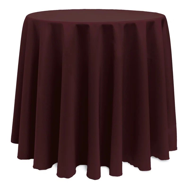 Burgundy Red 96" Round Polyester Linen Tablecloth