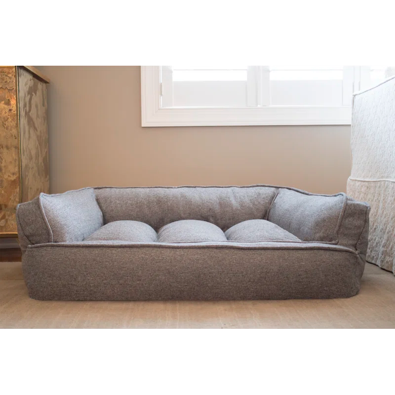 Medium Drizzle Gray Orthopedic Memory Foam Pet Sofa Bed