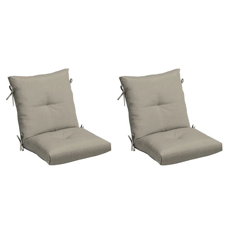 Sandbar Taupe Plush Tufted Polyfill Dining Chair Cushions, Set of 2