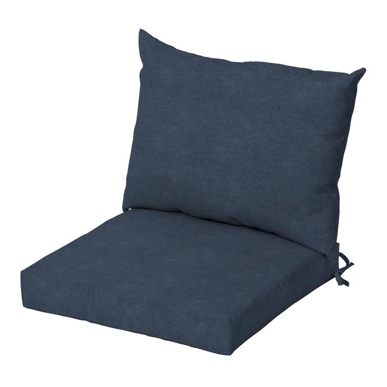 Navy Blue Recycled Fabric Outdoor Dining Chair Cushion Set