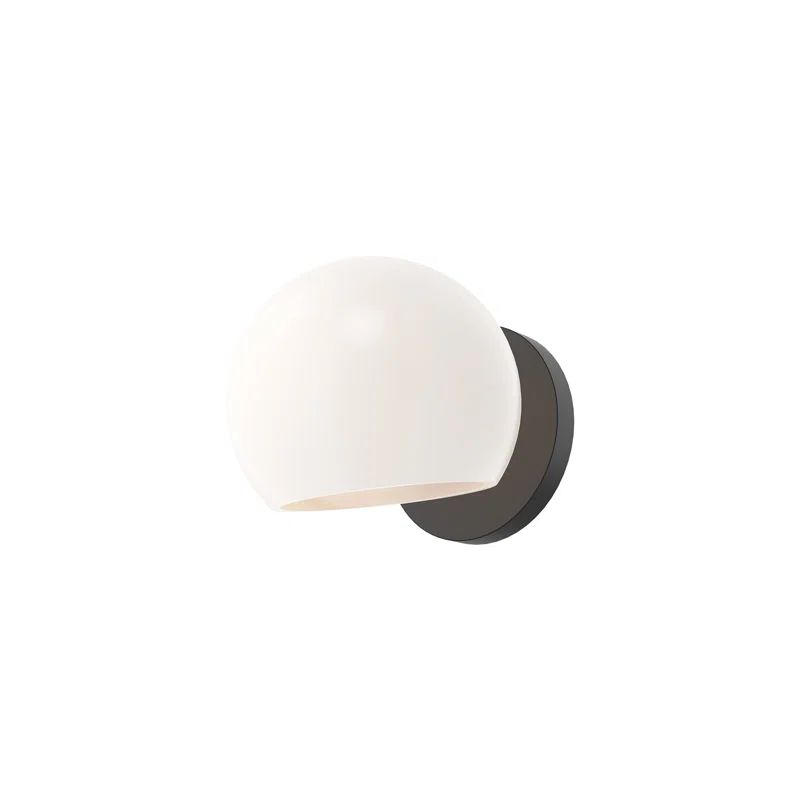 Matte Black and Copper Glass Vanity Wall Sconce