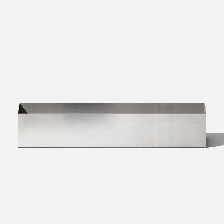 Sleek Silver Rectangular Indoor Window Mount Planter Box