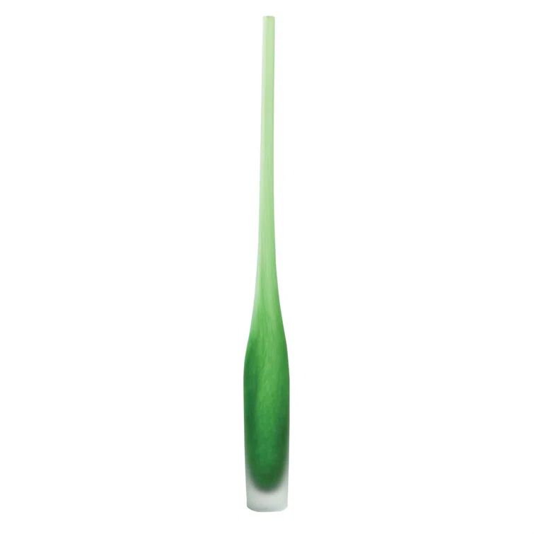 Large Asparagus Frosted Glass Decorative Bottle