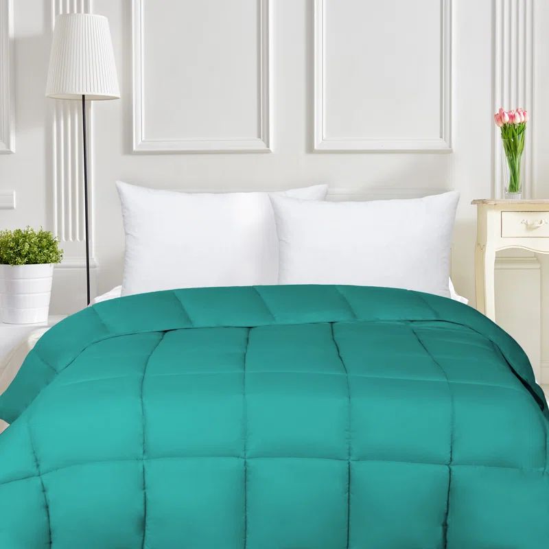 Turquoise Twin Reversible Down Alternative Microfiber Comforter